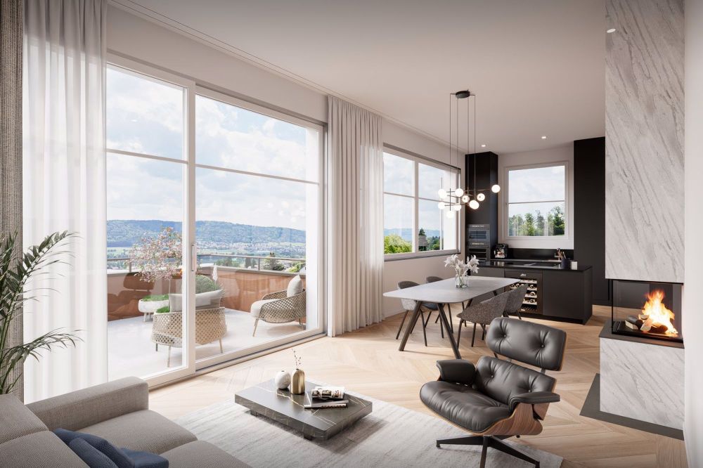 «La Vina» Buchs ZH - Modernes Wohnen mit Aussicht - Wohnbereich