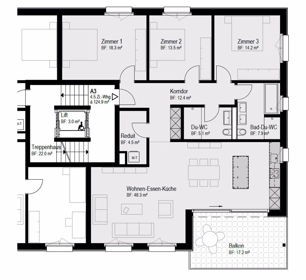 Moderne 4.5-Zimmer-Neubau-Wohnung im 1. OG in ruhiger Lage von Madetswil - Bild 2