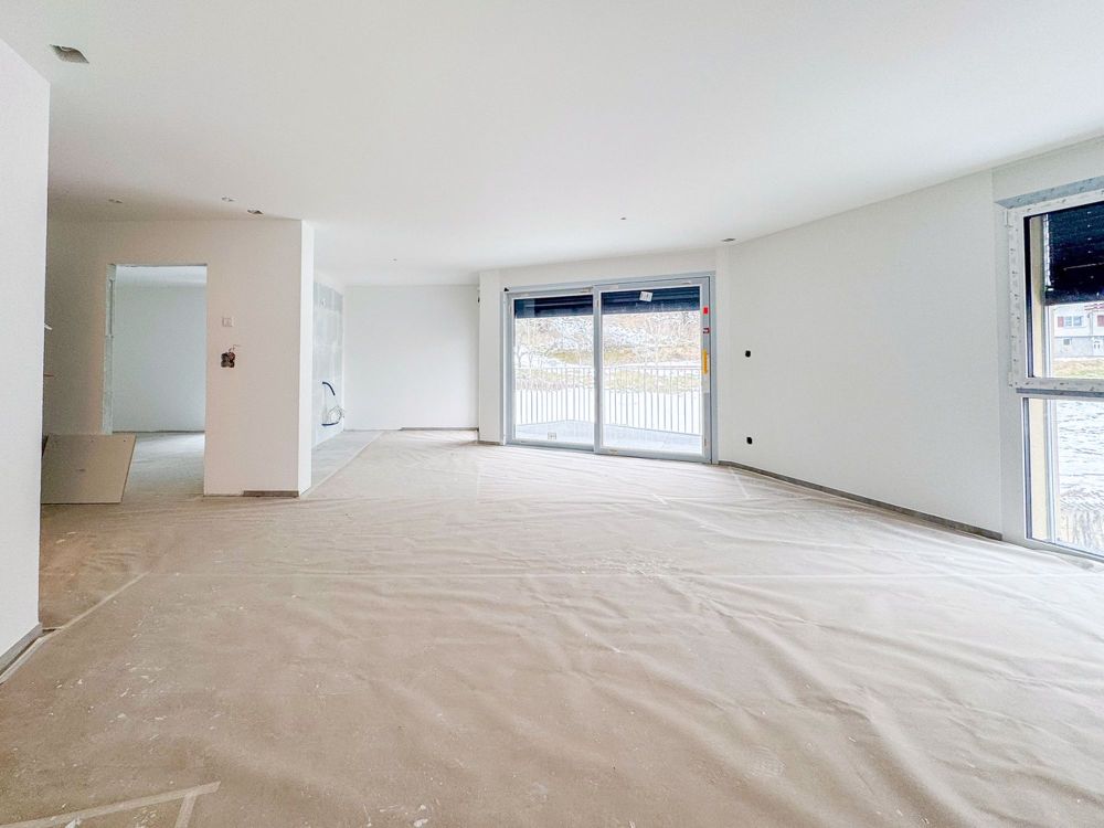 Appt PPE neuf de 2.5 pces avec terrasse Campagne Pernod, lot A1 - Cuisine et séjour du lot A1 en cours de travaux