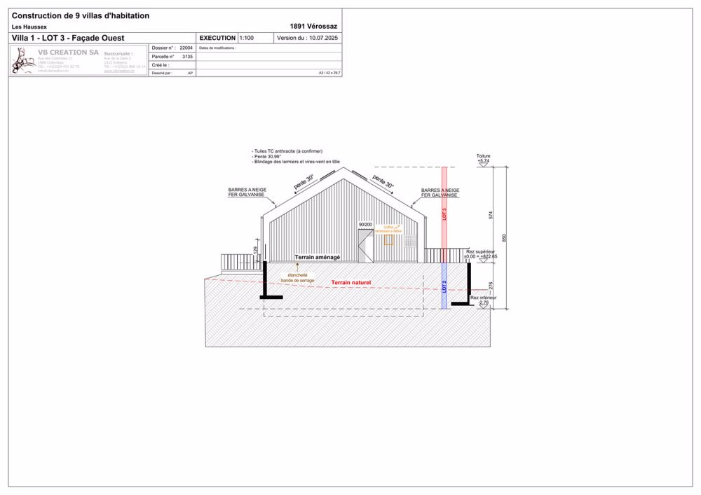 Schönes 3,5-Zimmer-Wohnung in Vérossaz - Façade ouest