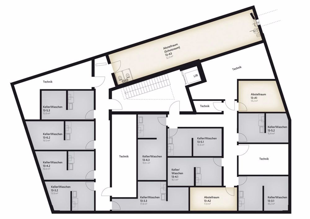 2.5-Zi.-Stadt-Wohnung mit Blick ins Grüne - Grundriss
