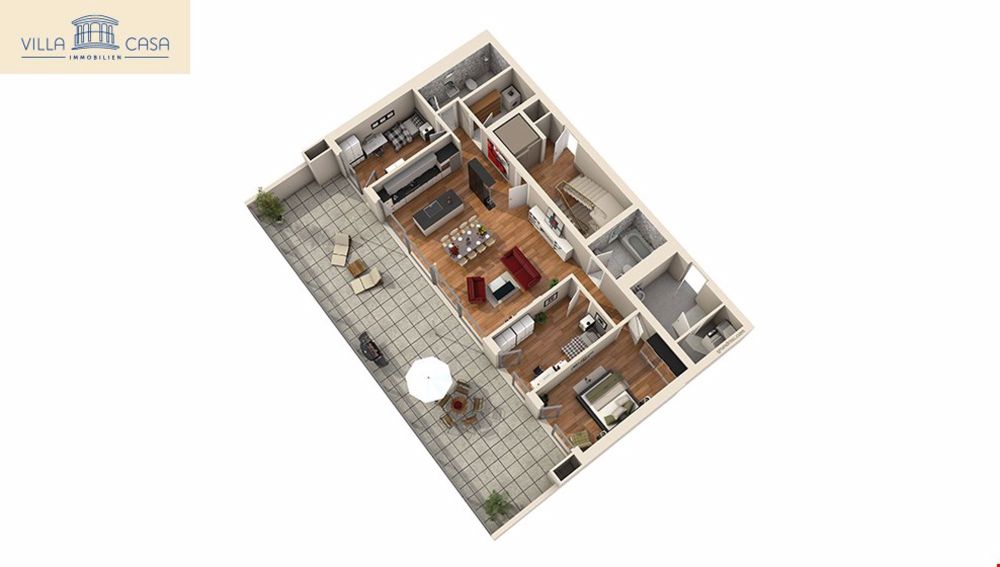4.5-Zimmer-Wohnung mit 88 m² Terrasse, grosszügiger Küche/Wohnbereich und 2 grosse Bädern - Bild 6