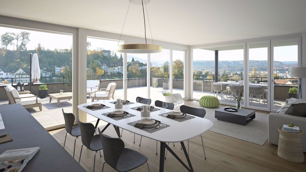 Wohnkomfort und Lebensqualität - «DUO» Döttingen - Visualisierung Wohn-/Essbereich