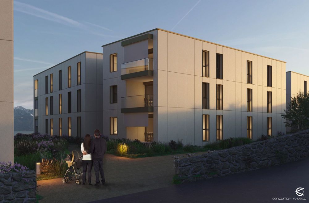 Face au Léman, appartement neuf en attique de 4.5 pièces - Immeuble / Building