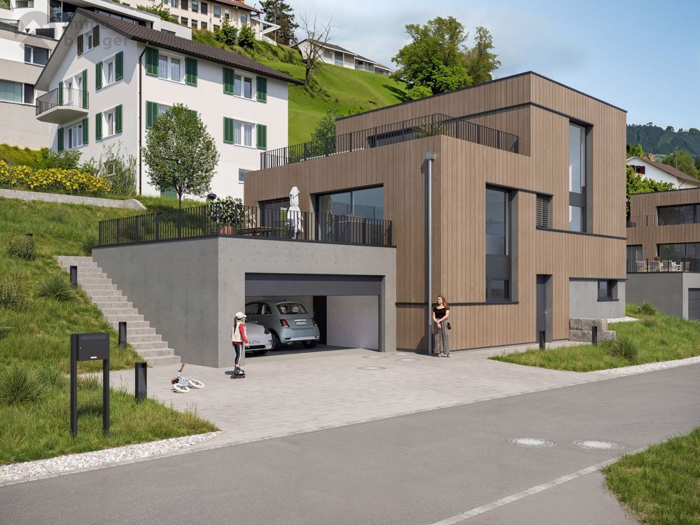 Baubewilligtes Neubauprojekt in ökologischer Holzbauweise - Aussenansicht