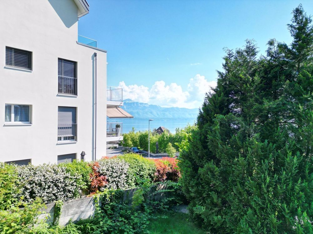 Appartement B1 - 3.5 pièces avec balcon et jardin au calme - vue du B1