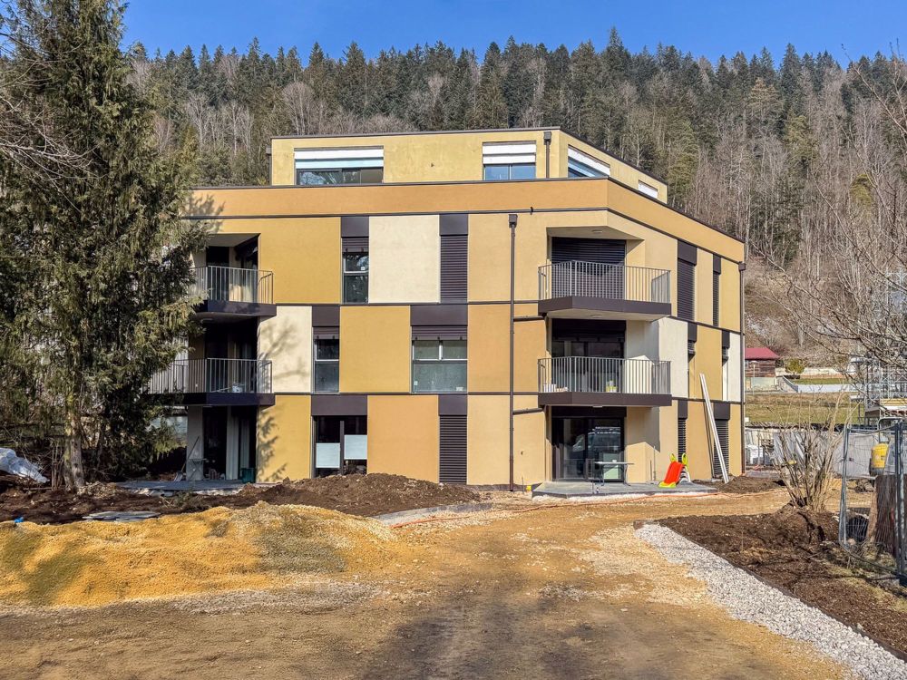 Appt PPE neuf de 2.5 pces avec balcon Campagne Pernod, lot B7 - Vue sur le bâtiment