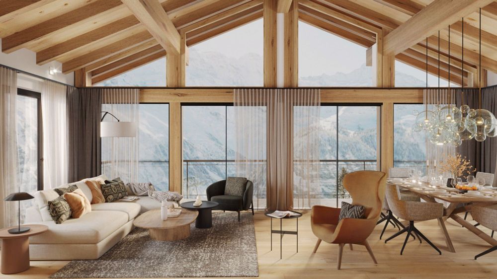 Lauchernalp Chalet nr. 4090 - Shalets Villa T Wohnraum 03