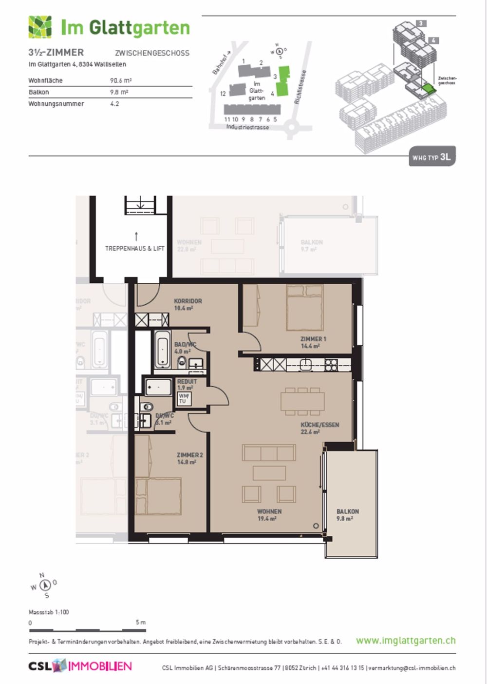 Modern 3.5-Room Apartment for Rent in Wallisellen - Bild 2