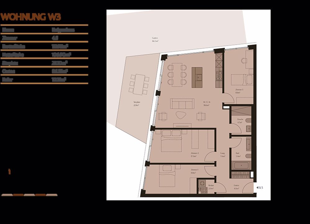 Exklusive und moderne Gartenwohnung mit unverbaubarer Aussicht auf Binningen - W3 - Bild 6