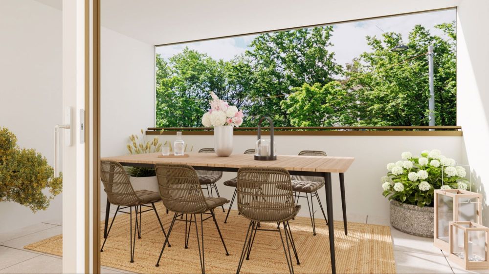 Hochwertige 3.5 Zimmerwohnung mit zwei Badezimmer und zwei Loggien - Gedeckte Loggia Richtung Süden