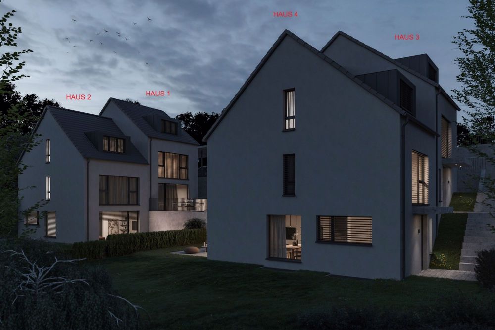 Neubau Mosermattstrasse mit vier 5.5-Zimmer-Doppelhäuser (Haus 1) - Visualisierung