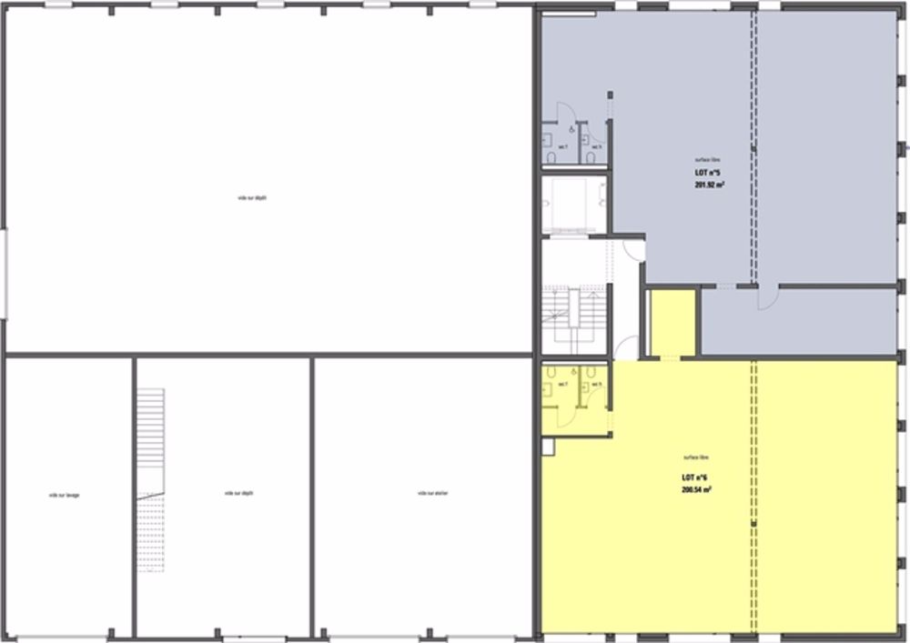 Neue Gewerbeflächen im 1. Obergeschoss, nach Ermessen des Mieters umbaubar - Bild 1