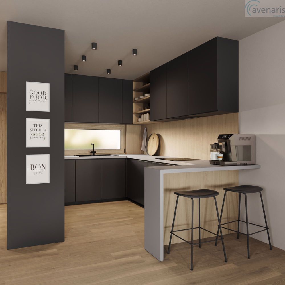 Neubauprojekt: 6 moderne Reiheneinfamilienhäuser - Küche Visualisierung / Kitchen visualization