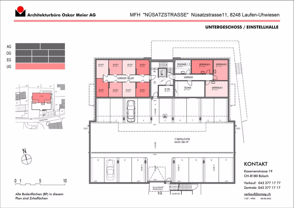 3.5-Zimmer-Gartenwohnung mit Gartenanteil - Untergeschoss / Tiefgarage