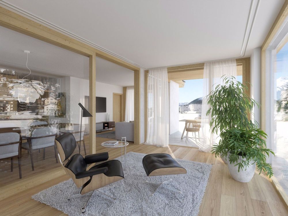 Exklusive 4.5 Zimmer Zweitwohnung in Davos Dorf mit atemberaubendem Bergpanorama - Bild 3
