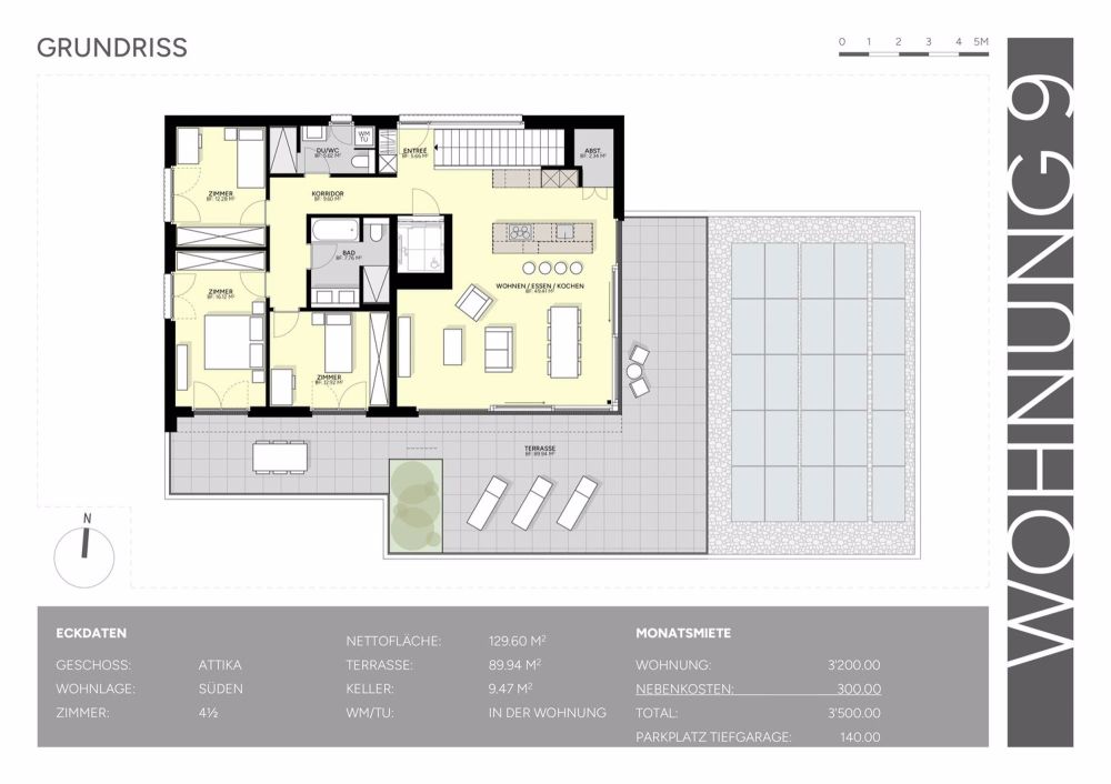 Erstvermietung moderner 4.5 Zi - Attikawohnung in Lenzburg mit Terrasse ab ca. November 2025 - Bild 4