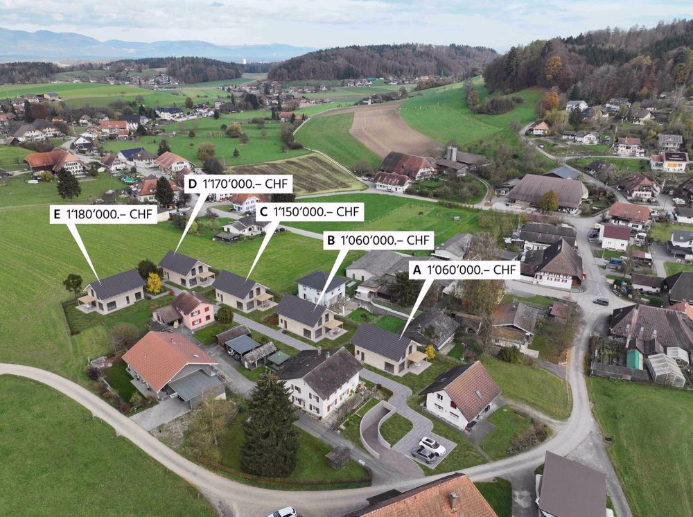 Neubau von 4 EFH mit inkl. je 2 Einstellhallenplätze ab1'060'000 Sfr. - Bild 1