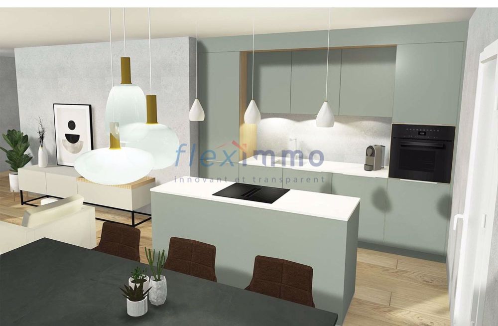 5 Minuten von der Bahnstation, 4,5-Zimmer-Neubauwohnung mit Terrasse - Cuisine - Image non contractuelle