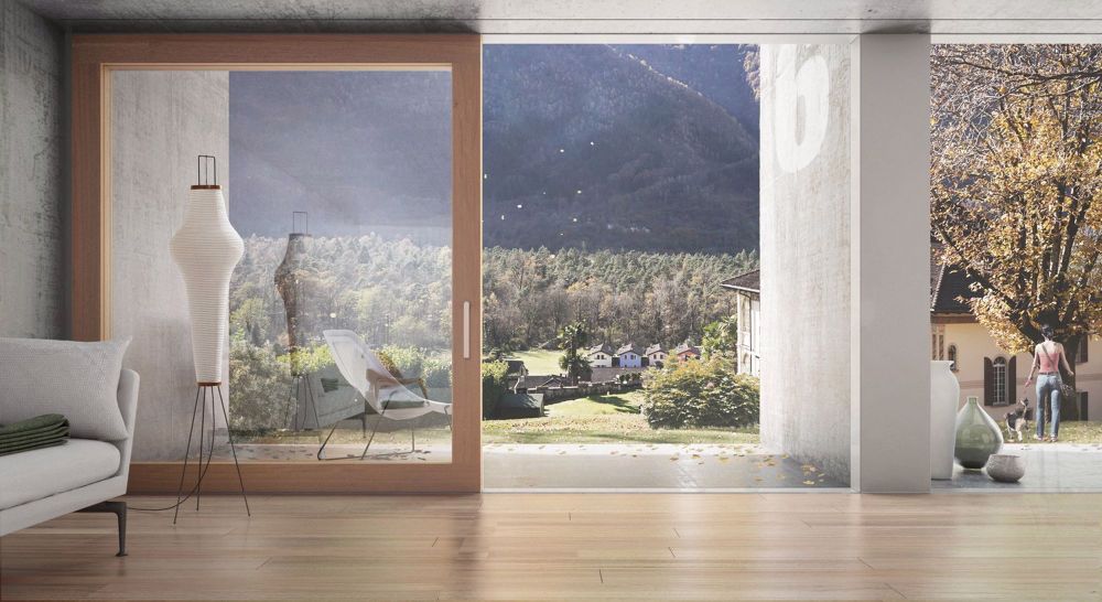 Luce, beton e legno incastonati tra il verde e le montagne Valmaggesi - Bild 6