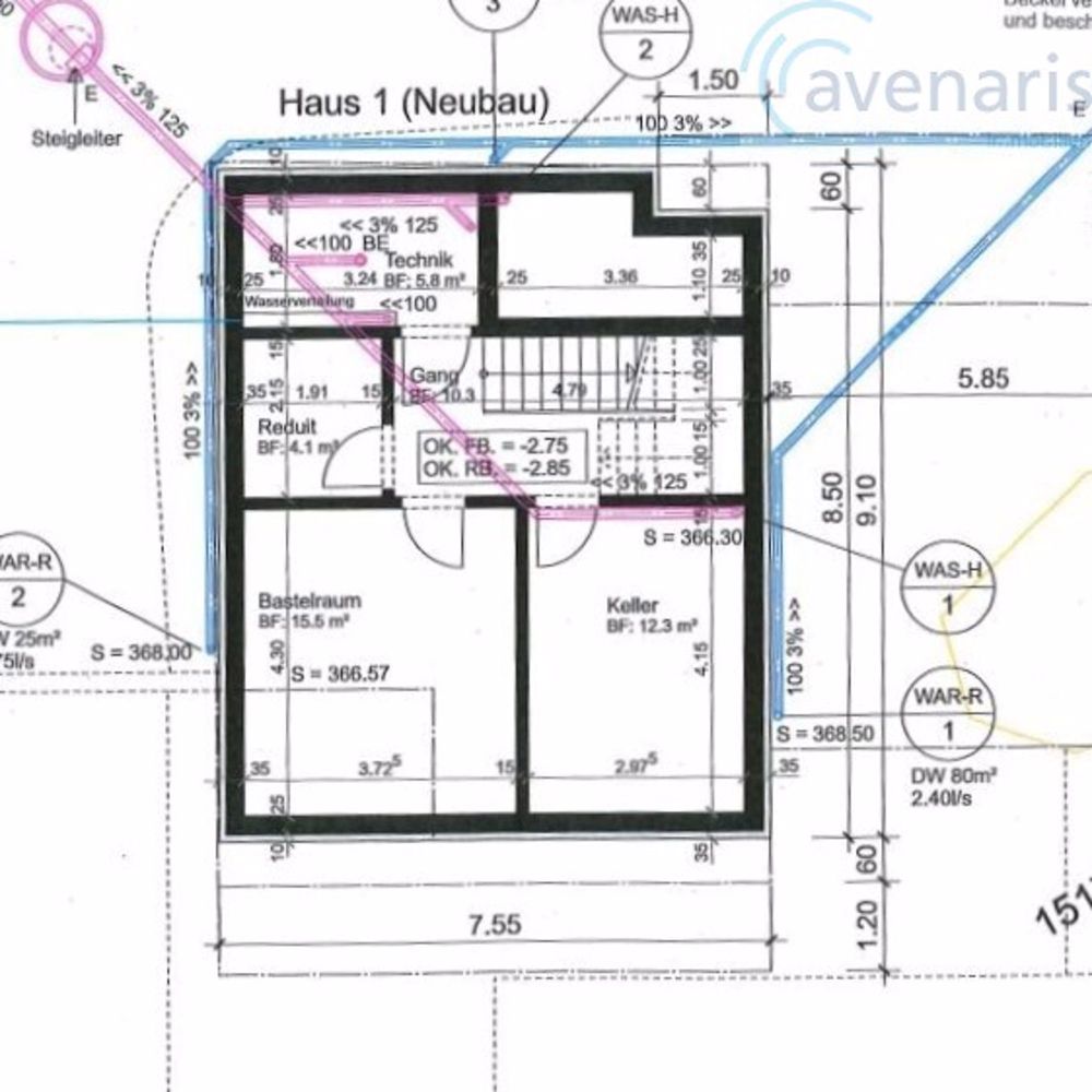Modernes Einfamilienhaus mit Pool - Untergeschoss