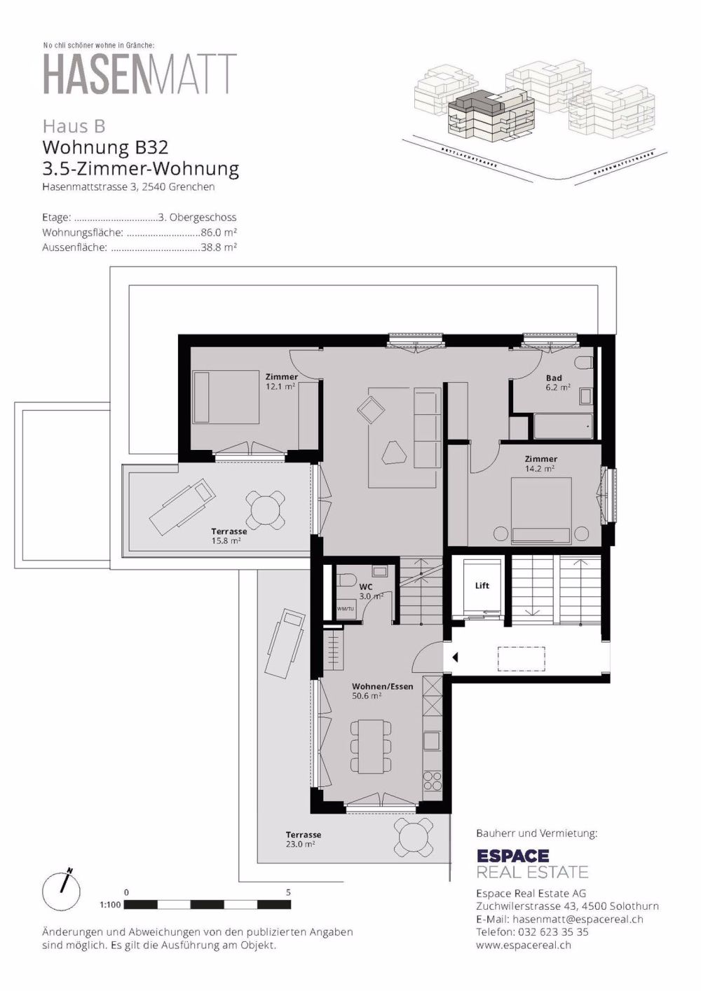 Erstvermietung – Letzte Attika 3.5-Zimmerwohnung – Neubauprojekt HASENMATT - Bild 6
