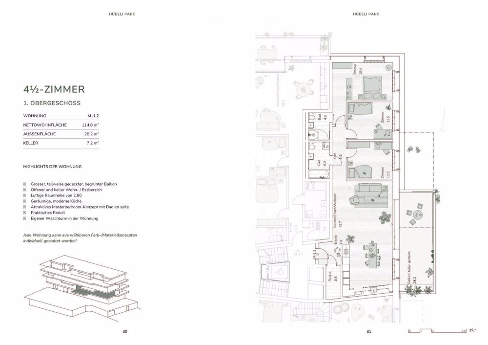 Moderne 4.5-Zimmer-Neubau-Wohnung mit Minergie-Standard in Münchenbuchsee - Bild 2