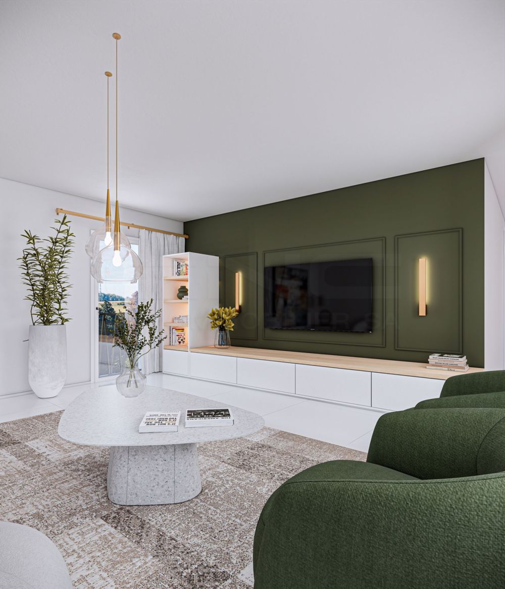 Appartement de 4.5 pièces au sommet de l'immeuble ! - Séjour - Image non contractuelle