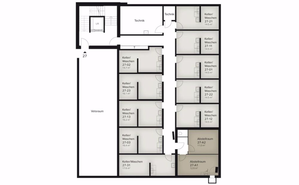119 m² - 3.5-Zi.- Wohnung - Balkon 20 m² - Visualisierung