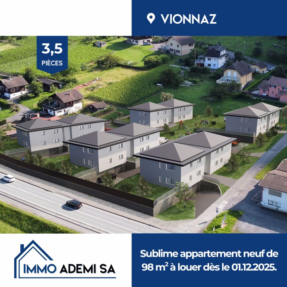 Sublime appartement 3.5 pièces neuf avec balcon et garage à Vionnaz ! - Bild 1