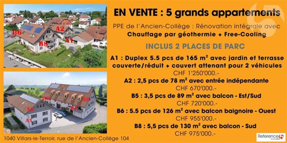 Villars-le-Terroir, Baustelle in Arbeit Wohnung von 126 m2 und reduziert modular in 4,5 Stück oder 5,5 Stück mit Balkonbadewanne nach Westen - Los B6 - Bild 8