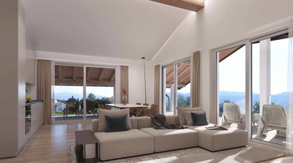 Dachwohnung mit 3,5 Zimmern und großem Terrassenbereich, Neubau - Bild 1