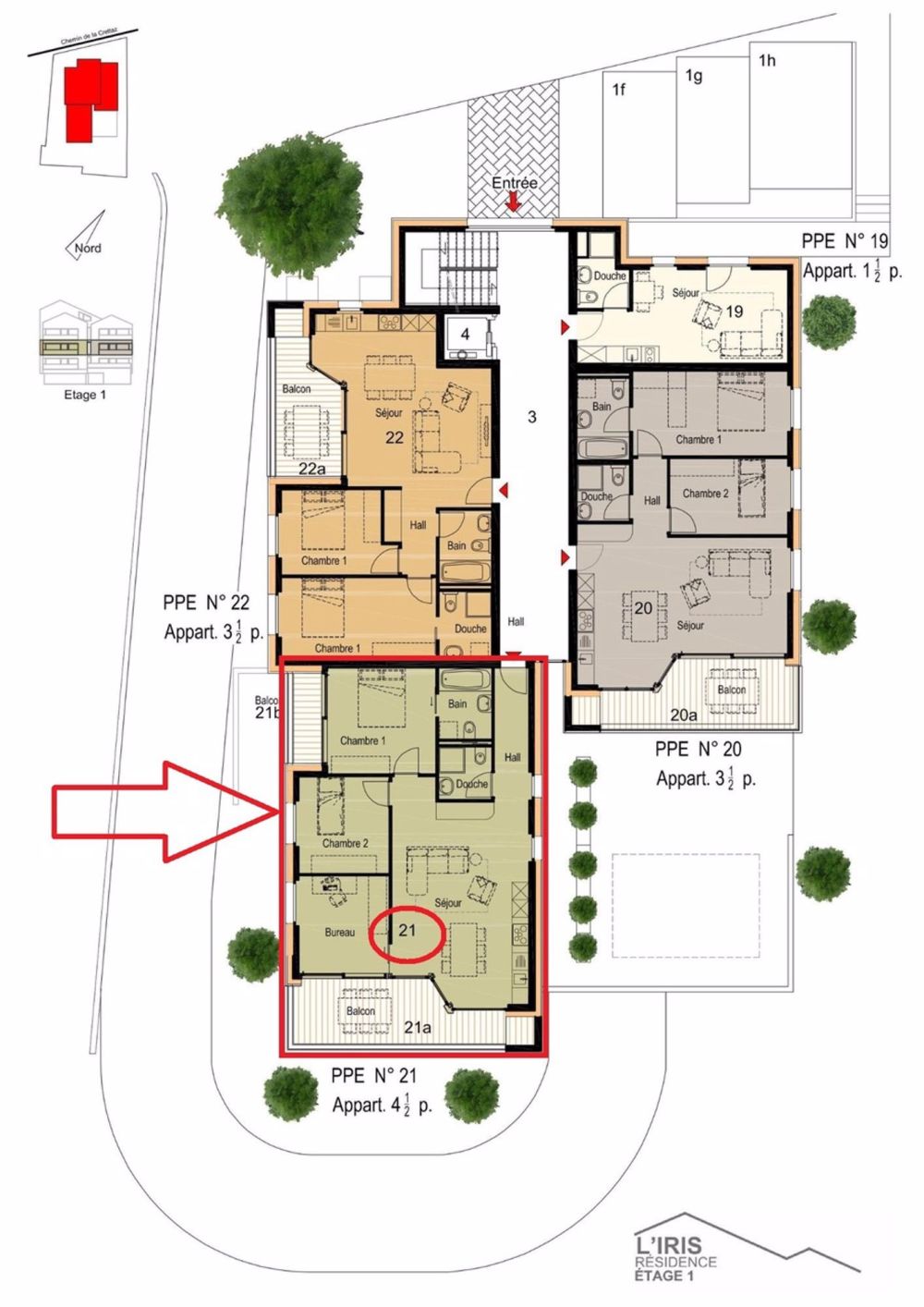 Nouveauté - Centre de Savièse - Plan 21 - au 1er étage