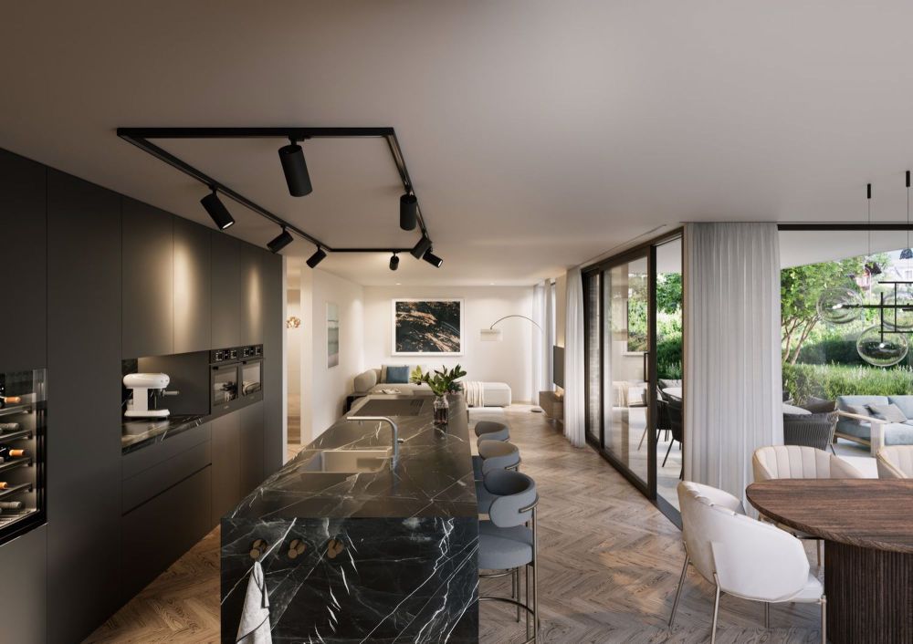 Exklusive 5.5-Zimmer-DUPLEX-Gartenwohnung «SMARAGD» mit Wellness-/F... - Kilchberg_Erdgeschos_Wo_Es_Kü_4K-standard-width-4880px.jpg
