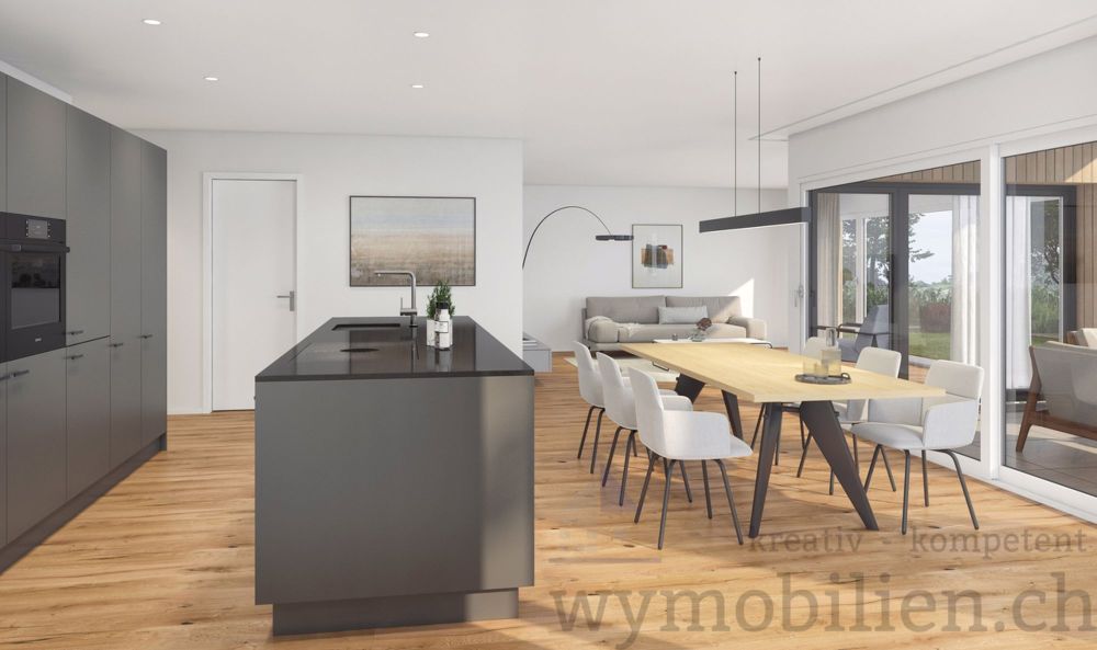 Wohntraum mit 4.5 Zimmer im 1. OG (Whg 522-3) - Baustart ist erfolgt! - Küche und Essbereich (Whg 1,3)