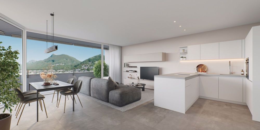 LUGANO - SPAZIOSO ATTICO DI 6.5 LOCALI CON VISTA SULLA CITTA' E SUL LAGO - Bild 2