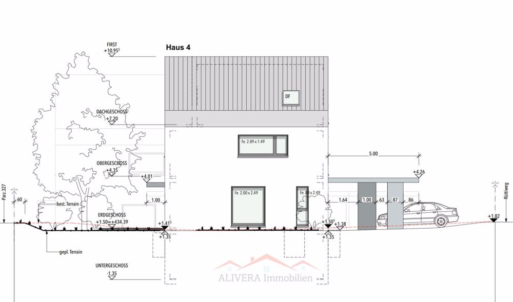 Modernes Neubauprojekt: Doppeleinfamilienhäuser in 4254 Kleinlützel, - Fassade Seitenasicht