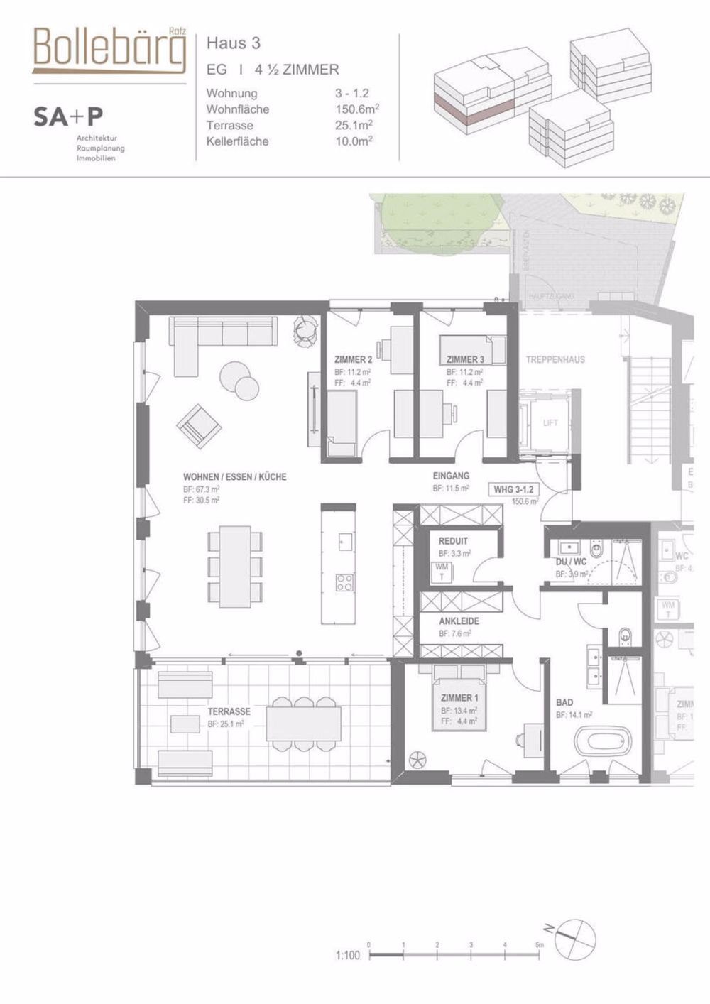 Modern, grosszügig, luxuriös, ruhig - Haus 3-1.2 Erdgeschoss