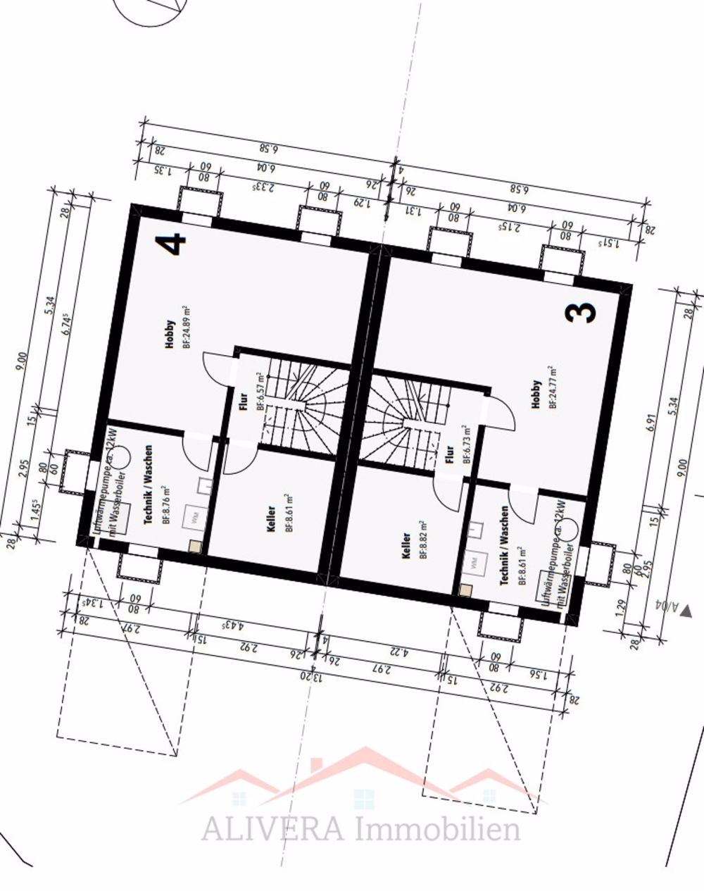 Modernes Neuebauprojekt: Doppeleinfamilienhäuser in 4254 Kleinlützel, - UG