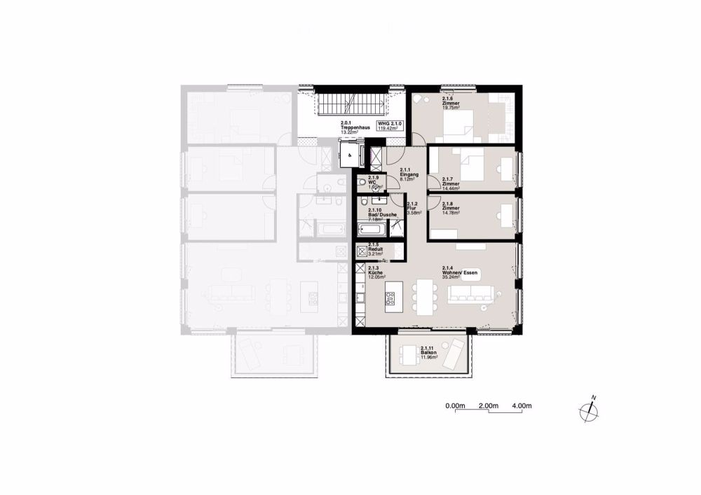 Neubau 4-Familienhaus mit Gartenwohnung und Attika - Bild 8