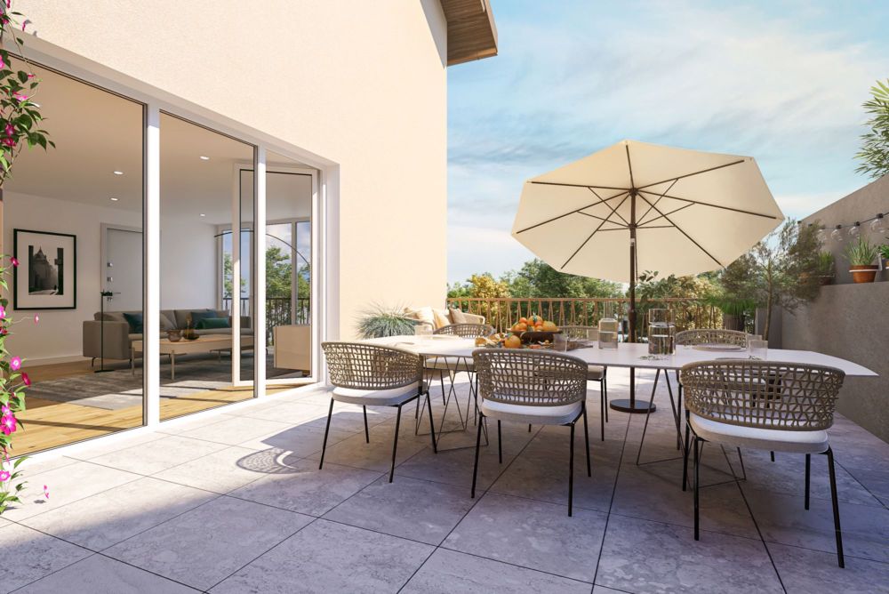 Wohnen "am Quellbach'' Haus Nr. 5 - Visualisierung Terrasse