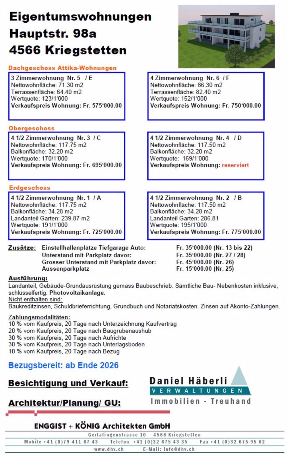 4 1/2 Zimmerwohnung Neubauwohnung in 6-Familienhaus - Bild 12