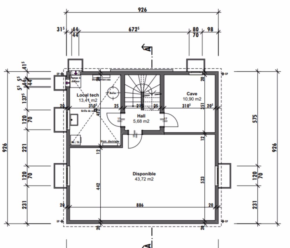 Magnifique villa individuelle avec dégagement à vendre sur plan - Sous-sol