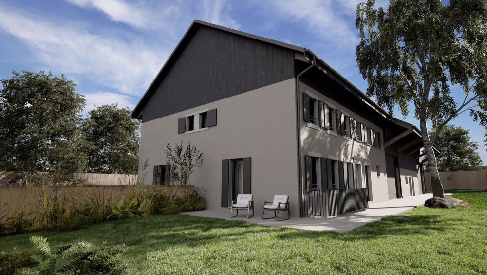 Seltene Gelegenheit in Montbrelloz — Projekt von zwei verbundenen Villen mit 4,5 Zimmern zur Anpassung - Bild 3