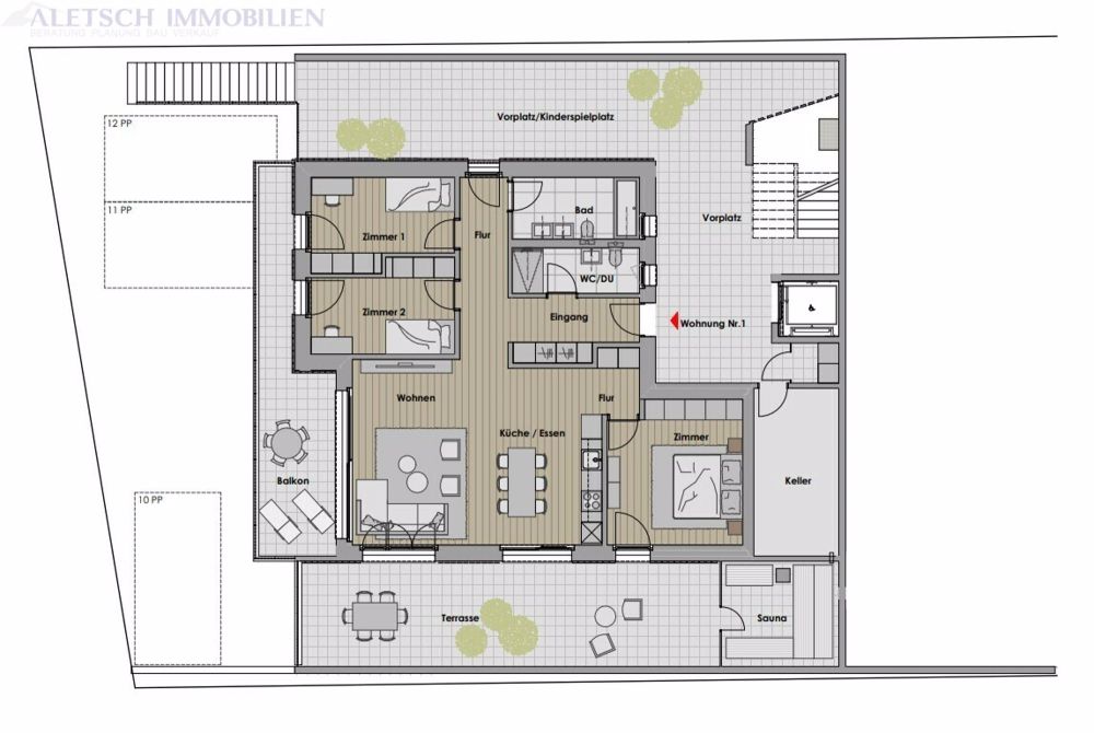 Zu verkaufen, 4.5 Zimmer im EG Neubauwohnung in Staldenried - Bild 3