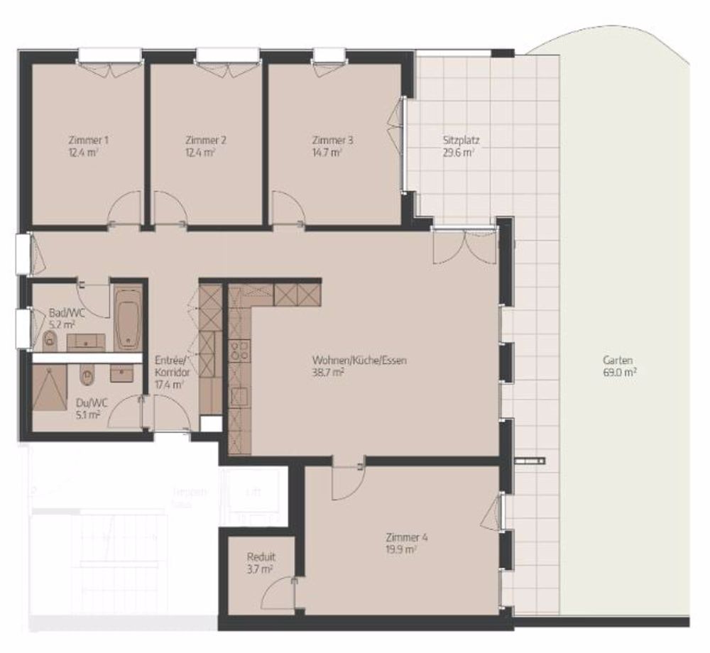 Erstbezug - 5.5-Zimmer-Wohnung mit eigenem Garten - Bild 2