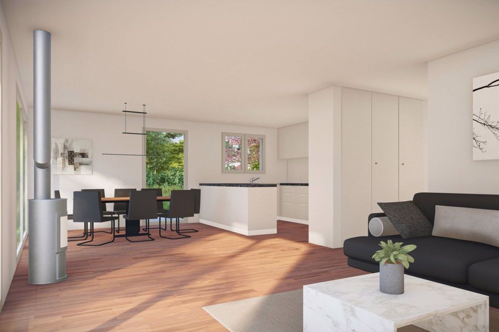Neubau-Einfamilienhaus in ruhigem Quartier in Eggiwil - Innenvisualisierung