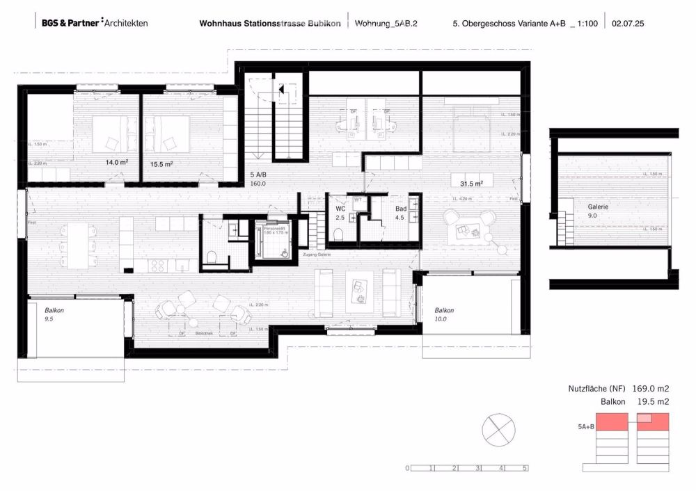 Moderne 4.5- oder 5.5-Zimmer-Dachwohnung in Bubikon mit zwei Balkonen, - Bild 6