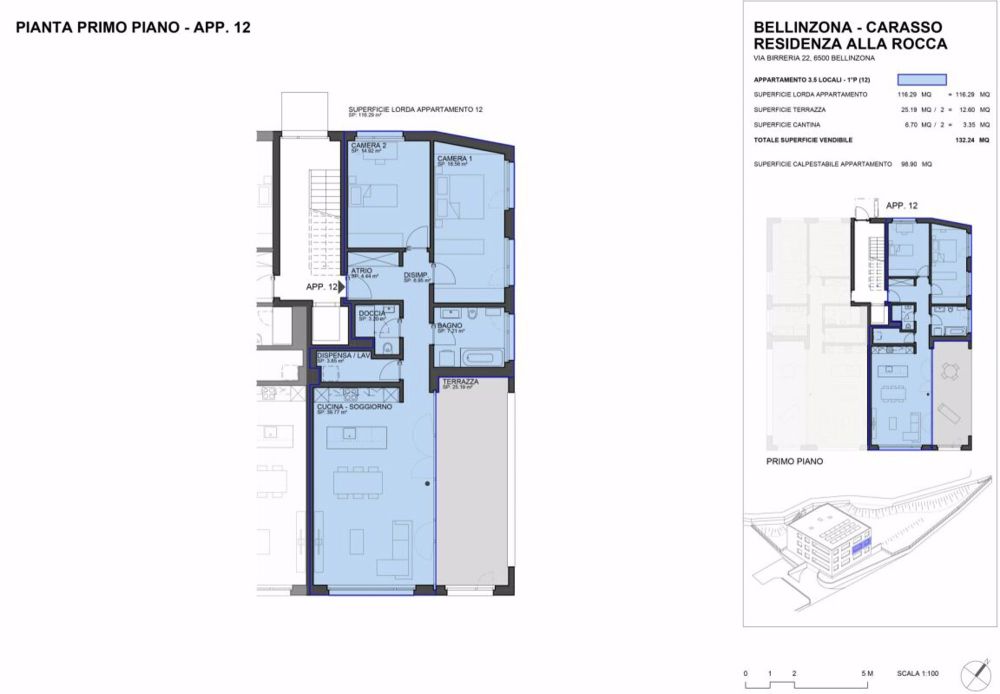 Residenz Alla Rocca - App. 12 Erstes Stockwerk - 3.5 Räume - Bild 9