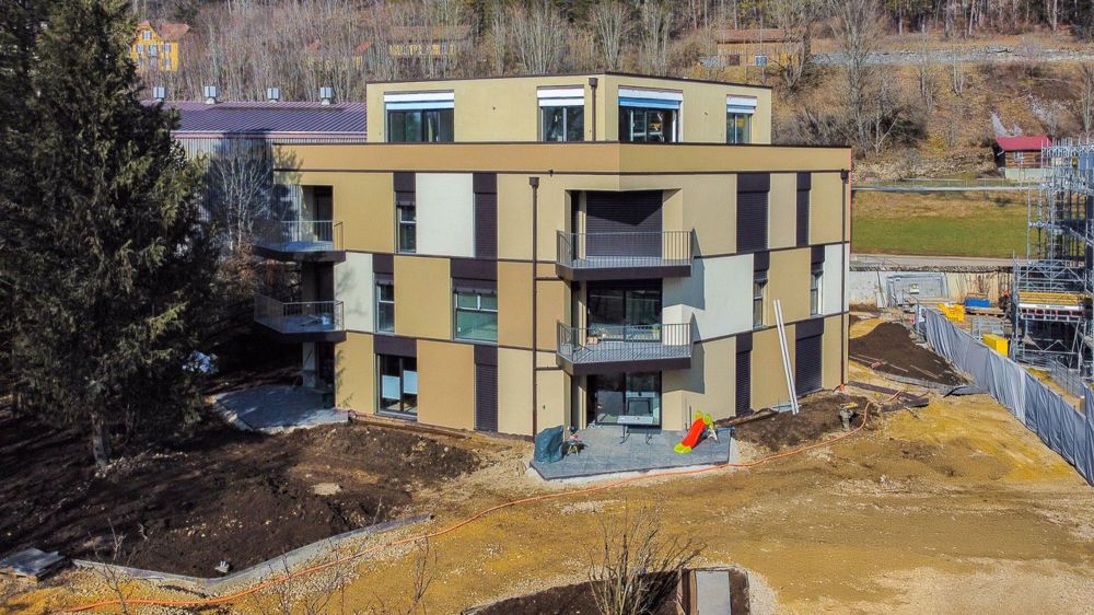 Appt PPE neuf de 4.5 pces avec balcon Campagne Pernod, lot A6 - Vue sur le bâtiment A